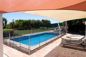 pool with fencing